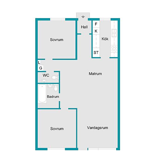 3-rum och kök 6-rum och kök (84 kvm)